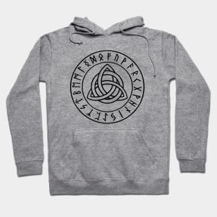 Celtic Knot symbol with Elder Futhark Runes Hoodie